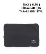 Case Club 15.6 inç File Sünger Kılıf Laptop Çantası Siyah