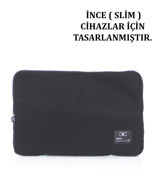 Case Club 17.3 inç File Sünger Kılıf Laptop Çantası Siyah