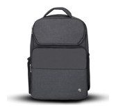 Plm Octagon 15 inç Keten Kumaş Su Geçirmez Sırt Laptop Çantası Siyah