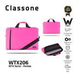 Classone Wtxpro WTX206 15.6 inç Kumaş Su Geçirmez El-Omuz Laptop Çantası Pembe