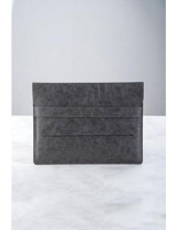Dk Leather 13-13.3-14 inç Deri Su Geçirmez Kılıf Laptop Çantası Gri