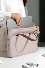 Tomtoc VersAtile A11D3P1 13-14.9 inç Kumaş Su Geçirmez El-Omuz Laptop Çantası Pembe