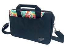 Differ Studio Çiçek Desenli 13-14.9 inç Kumaş Su Geçirmez El-Omuz Laptop Çantası Siyah