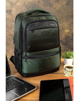 Case Club Körüklü 15.6 inç Kumaş Su Geçirmez Sırt Laptop Çantası Haki