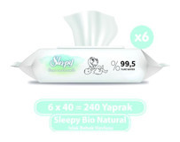 Sleepy Bio Natural Antibakteriyel 40 Yaprak 6'lı Islak Mendil