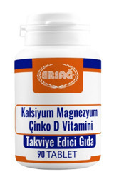 Ersağ Kalsiyum. Magnezyum. Çinko. D Vitamini Yetişkin 90 Adet