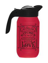 Herevin Kitchen Love Desenli Plastik Kapaklı Cam Sürahi 1 lt