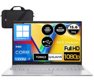 Asus Vivobook 15 X1504VA-NJ195W10 Dahili Iris Xe Graphics Eligible Intel Core i7 1355U 24 GB Ram 512 GB SSD 15.6 inç Full HD Windows 11 Laptop + Çanta