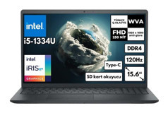 Dell Inspiron 3530 I35303407U BT21 Dahili Iris Xe Graphics Eligible Intel Core i5 1334U 64 GB Ram 1 TB SSD 15.6 inç Full HD Freedos Laptop