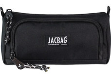 Jacbag Prıme XL Siyah Düz Kumaş Bölmeli Çift Gözlü Düz Silindir Cüzdan Kalem Kutusu