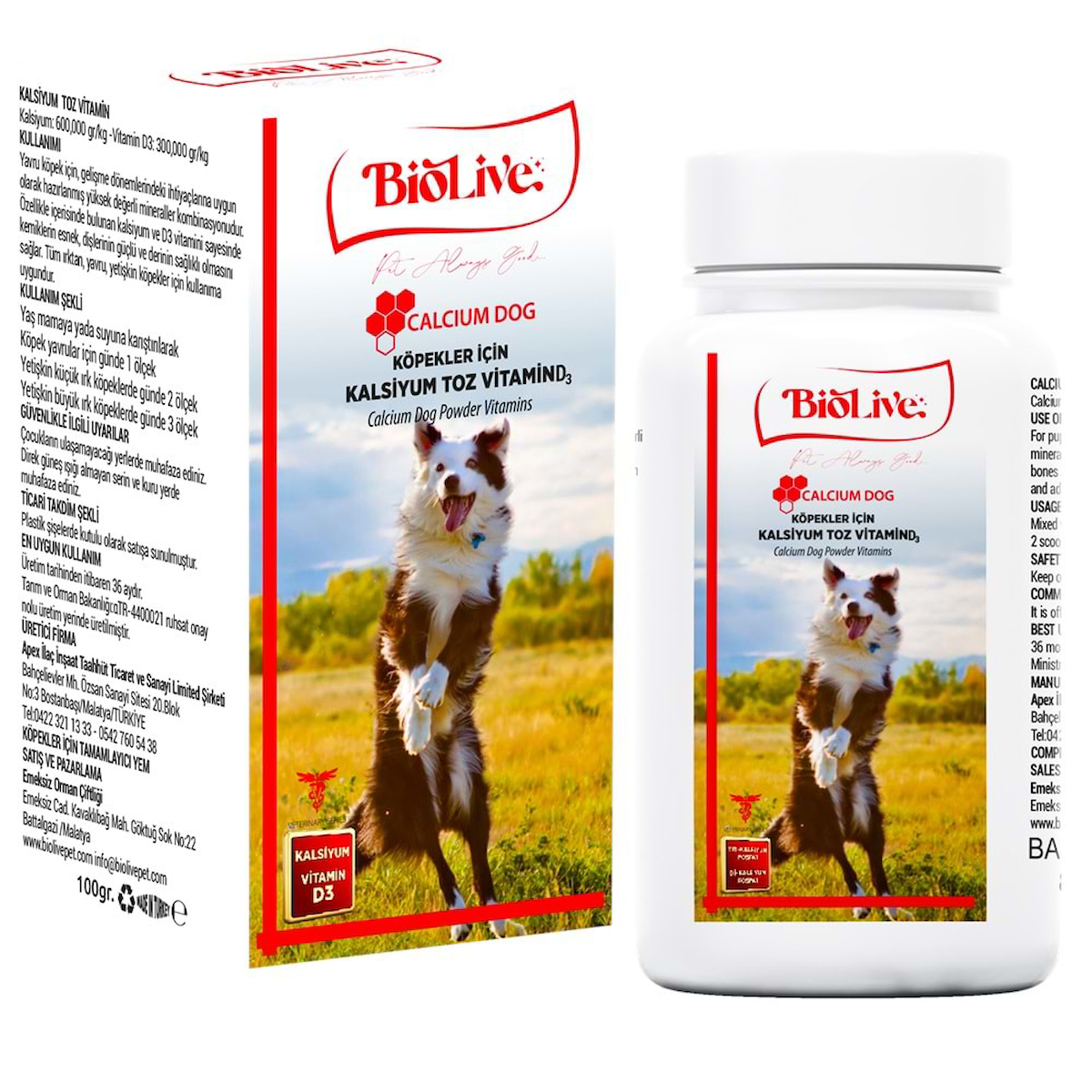 Biolive D Vitamini Kemik 100 gr Toz Köpek Vitamini