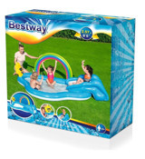 Bestway Gökkuşağı Kaydıraklı 145 x 257 cm Dikdörtgen Şişme Havuz
