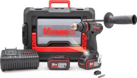 Kress KUC35 20 V 4 Ah Kömürsüz Darbeli Çift Akülü Vidalama Makinesi