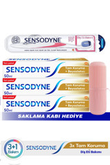 Sensodyne Tam Koruma Beyazlatıcı Florürlü Diş Macunu 3x50 ml