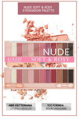 Lollis Nude Soft & Rosy Toz Işıltılı - Mat Far Paleti
