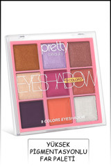 Pretty Beauty 9'lu Toz Işıltılı - Mat Palet Göz Farı