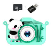 Tuomeng Sevimli Panda Mini Full HD Kompakt Dijital Fotoğraf Makinesi Yeşil