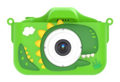 Mengtuo 2 inç Sevimli Dinozor Mini Full HD Kompakt Dijital Fotoğraf Makinesi Yeşil