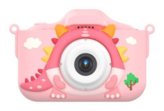 Mengtuo Sevimli Dinozor Mini Full HD Kompakt Dijital Fotoğraf Makinesi Pembe