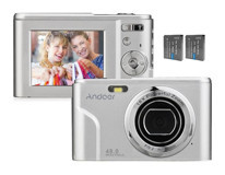 Andoer 2.4 inç Full HD HD 48 MP Kompakt Dijital Fotoğraf Makinesi Gümüş