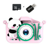 Tuomeng Sevimli Panda Mini Full HD Kompakt Dijital Fotoğraf Makinesi Pembe