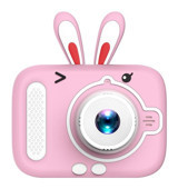 Vkemall Sevimli Tavşan Mini Full HD Kompakt Dijital Fotoğraf Makinesi Pembe