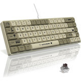 Coverzone Ajazz Ak680 Türkçe Q 68 Tuşlu Brown Kablolu Gri - Kahverengi Mekanik Klavye