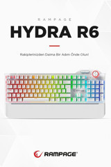 Rampage Hydra R6 Türkçe Q RGB 105 Tuşlu Blue Kablolu Siyah Mekanik Gaming Klavye