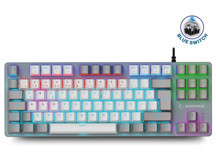 Rampage Rainbow Tkl Türkçe Q RGB 87 Tuşlu White Kablolu Beyaz-Gri Mekanik Gaming Klavye