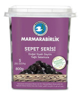 Marmarabirlik Sepet Serisi Tuzlu Salamura Yağlı Siyah Zeytin Kutu 800 gr