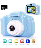 Qasul Mini Full HD Kopmakt Çocuk Dijital Fotoğraf Makinesi Mavi