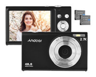 Andoer Full HD Kopmakt Dijital Fotoğraf Makinesi Siyah