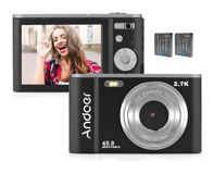 Andoer Full HD 48 MP 2.7k 2.88 İnç Kompakt Dijital Fotoğraf Makinesi Siyah