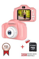Torima Full HD Kopmakt Çocuk Dijital Fotoğraf Makinesi Pembe
