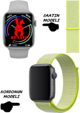 Bunnys Watch 8 Pro Android 45 mm Silikon Kordon Kare Unisex Akıllı Saat Yeşil