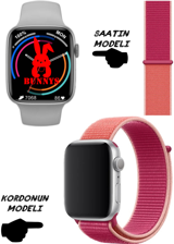 Bunnys Watch 8 Pro Android 45 mm Silikon Kordon Kare Unisex Akıllı Saat Çok Renkli
