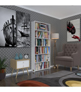 Kenzlife Süper Ga Tek Bölmeli 6 Raflı Suntalam 180x80x19 cm Beyaz Kitaplık