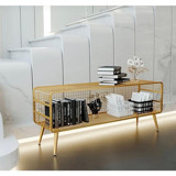Larissa Design Dekoratif 2 Bölmeli 2 Raflı Sarı Kitaplık