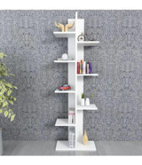 Moonlife Karo 9 Bölmeli 9 Raflı Suntalam 135x45x21 cm Beyaz Kitaplık