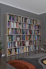Kenzlife Süper Ga 3 Bölmeli 6 Raflı Suntalam 180x240x19 cm Tori Kitaplık