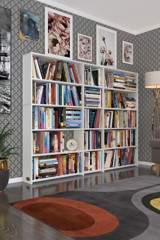 Kenzlife Süper Ga 3 Bölmeli 5 Raflı Suntalam 150x200x19 cm Beyaz Kitaplık