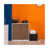 Adore Mobilya Kapaklı 2 Bölmeli 2 Raflı Ahşap 76x76x34 cm Beyaz Kitaplık