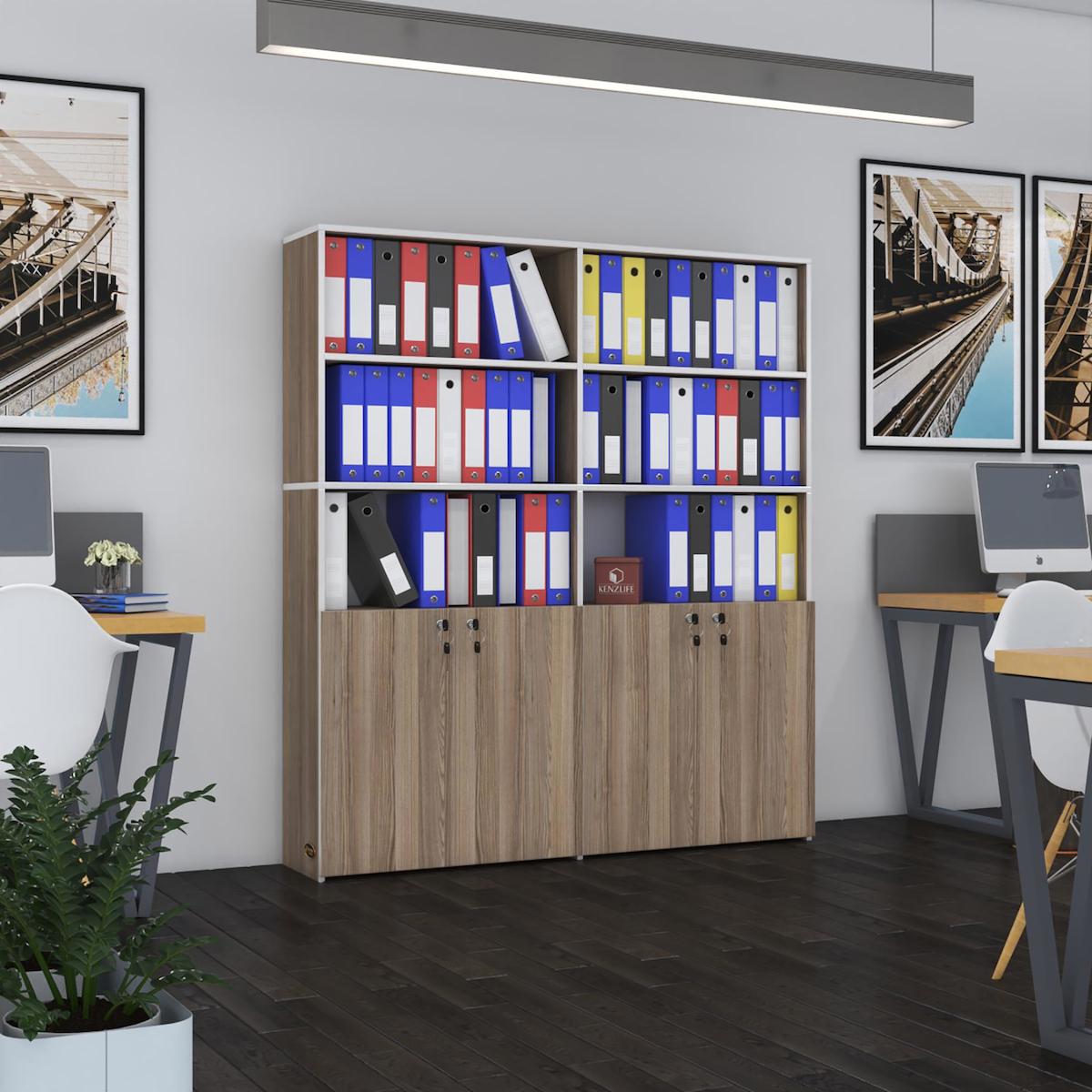 Kenzlife Ilgar 6 Bölmeli 6 Raflı Suntalam 175x160x30 cm Tori Kitaplık