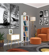 Kenzlife Süper Ga Tek Bölmeli 5 Raflı Suntalam 150x40x19 cm Beyaz Kitaplık