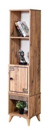 Setay Mobilya Atlantik 3 Bölmeli 3 Raflı Melamin 160x35x35 cm Kahverengi Kitaplık
