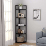 Zizuva Tasarım 5 Bölmeli 5 Raflı Metal 35x30x150 cm Siyah Kitaplık