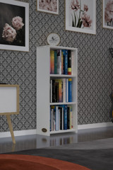 Kenzlife Süper Ga Tek Bölmeli 3 Raflı Ahşap 90x40x19 cm Beyaz Kitaplık