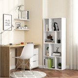 Aden Home Dekoratif 8 Bölmeli 4 Raflı Mdf Beyaz Kitaplık