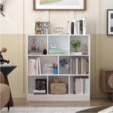 Aden Home Dekoratif 8 Bölmeli 4 Raflı Ahşap 100x60 cm Beyaz Kitaplık