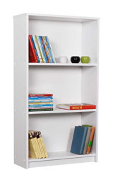 Adore Mobilya Genç Odası 3 Bölmeli 3 Raflı Ahşap 58x106x23 cm Beyaz Kitaplık